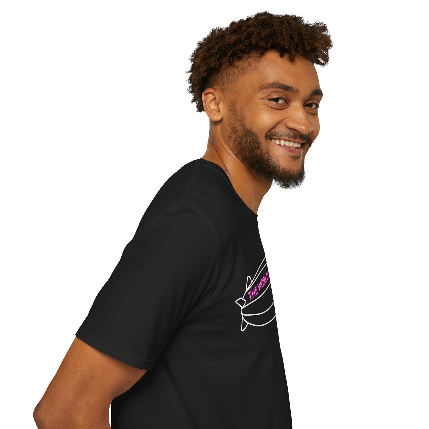 The World Is Yours T-Shirt – Blimp Graphic with Neon Text