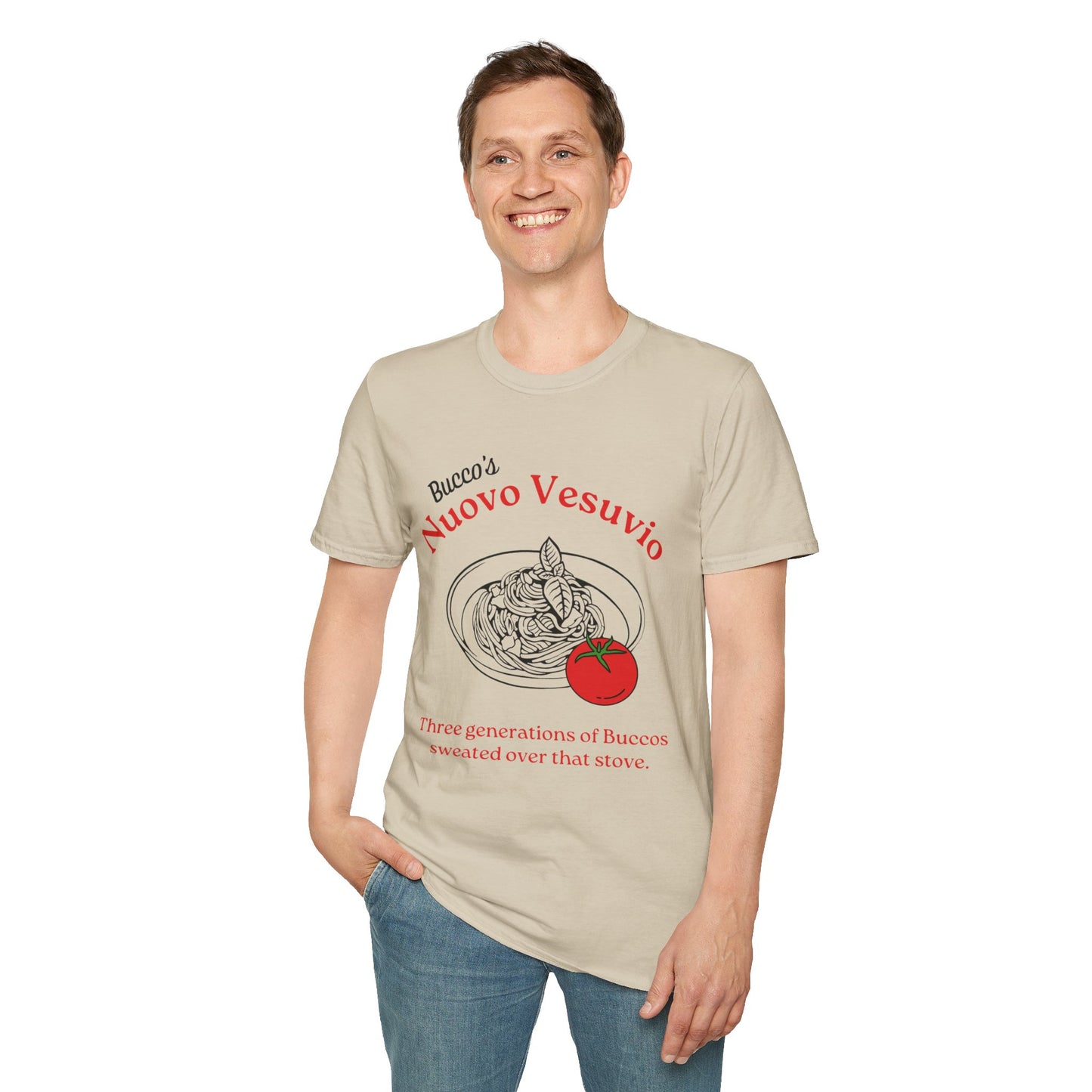 Nuovo Vesuvio Spaghetti Graphic T-Shirt – Italian Family Tradition Tee