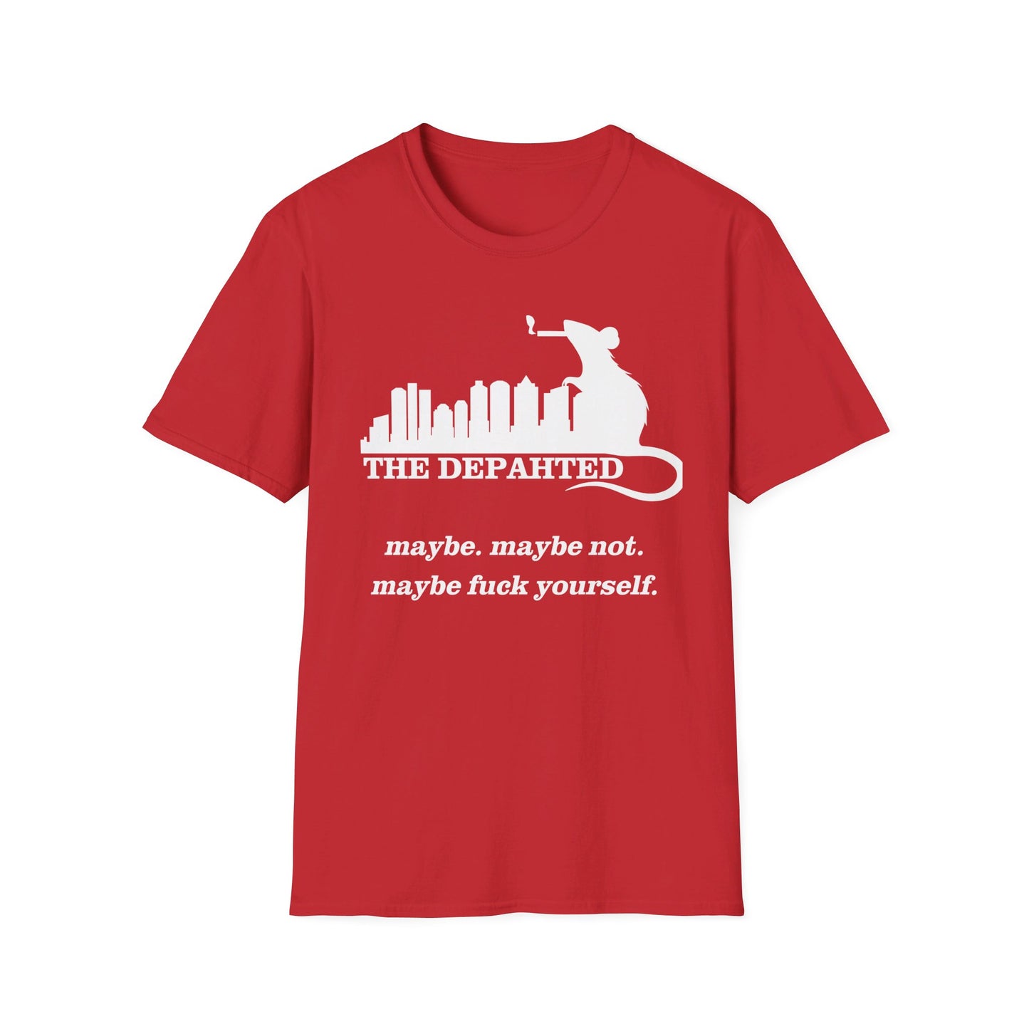 The Depahted T-Shirt – Smoking Rat Graphic Tee with Bold Quote