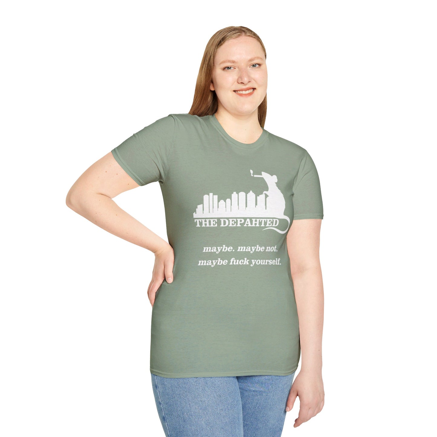 The Depahted T-Shirt – Smoking Rat Graphic Tee with Bold Quote