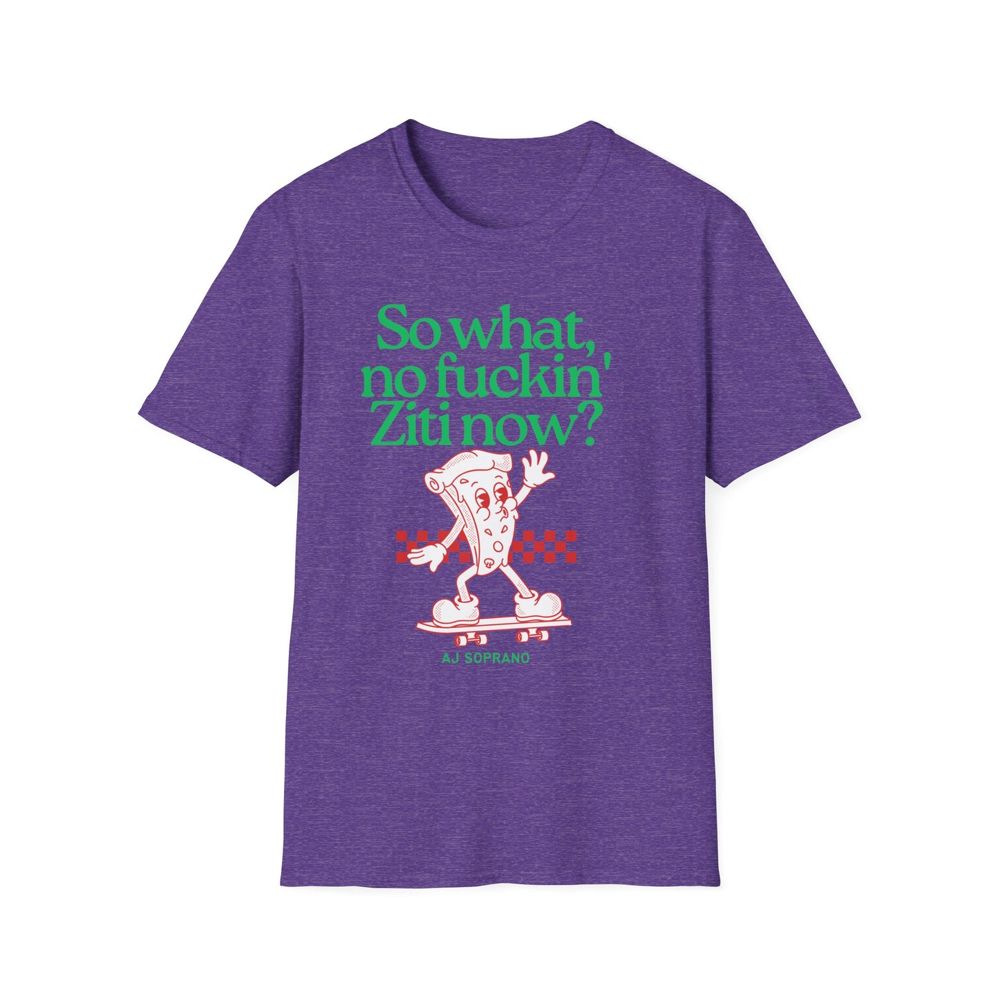 No Ziti Now? Funny Mob Culture Pizza Graphic T-Shirt