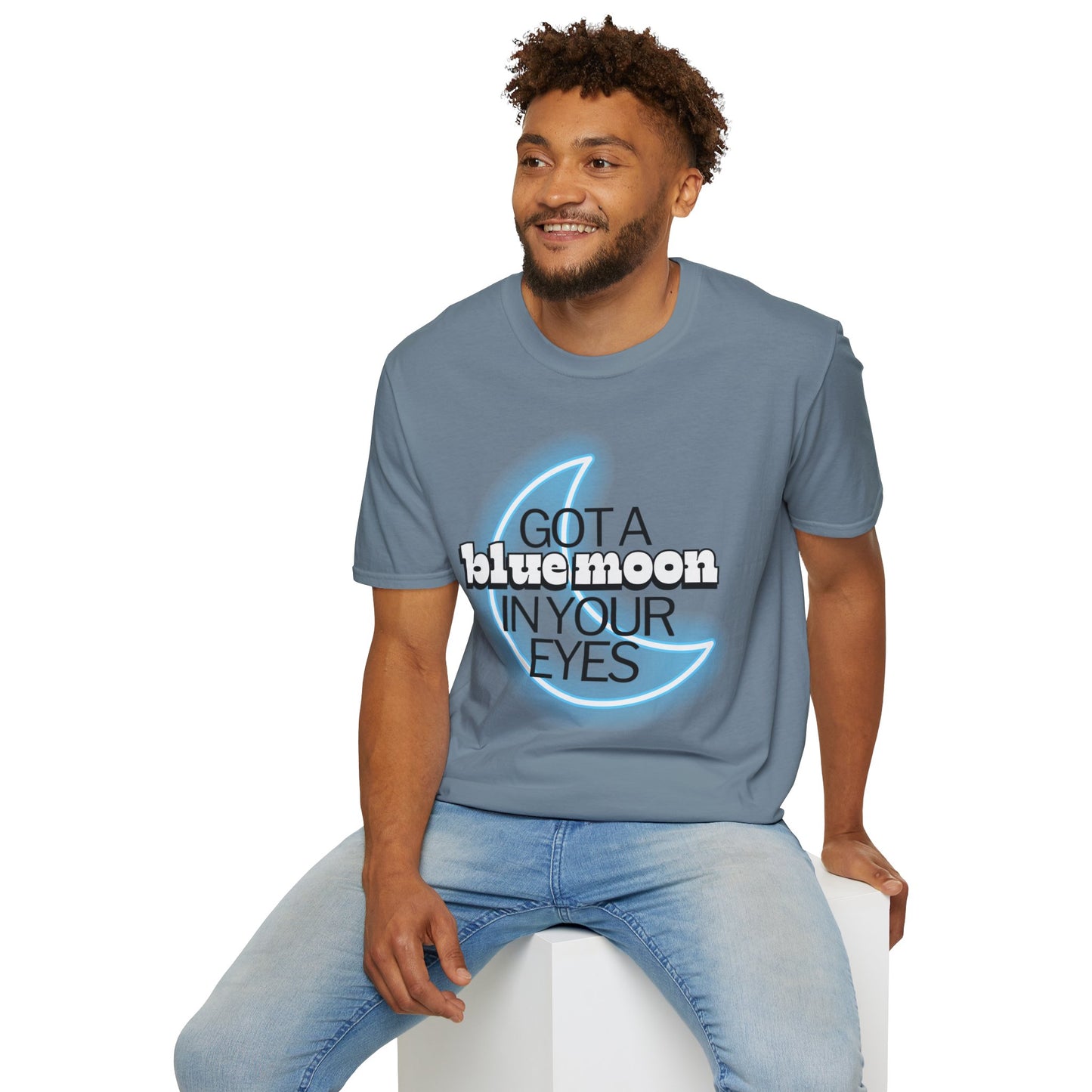 Blue Moon in Your Eyes T-Shirt – Retro Neon Graphic Tee