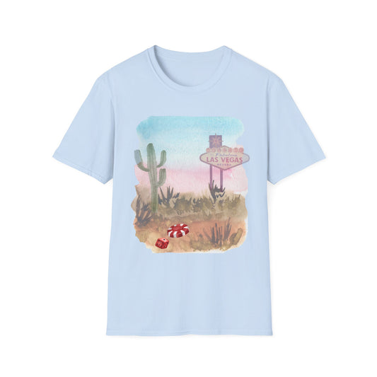 Desert Mirage Las Vegas Graphic T-Shirt – Watercolor Casino Streetwear