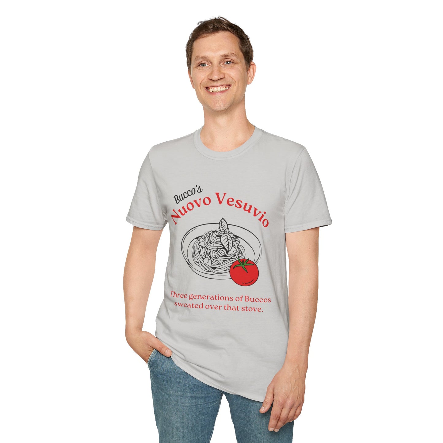 Nuovo Vesuvio Spaghetti Graphic T-Shirt – Italian Family Tradition Tee