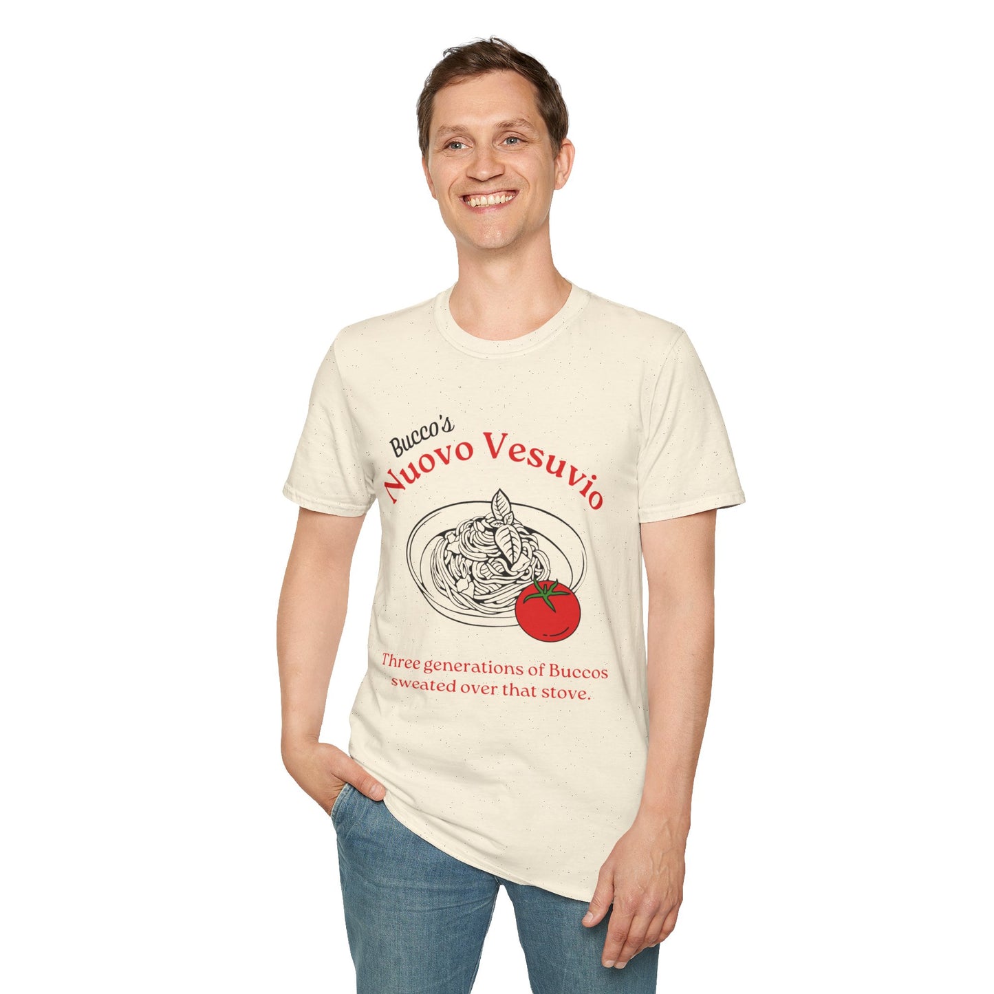 Nuovo Vesuvio Spaghetti Graphic T-Shirt – Italian Family Tradition Tee