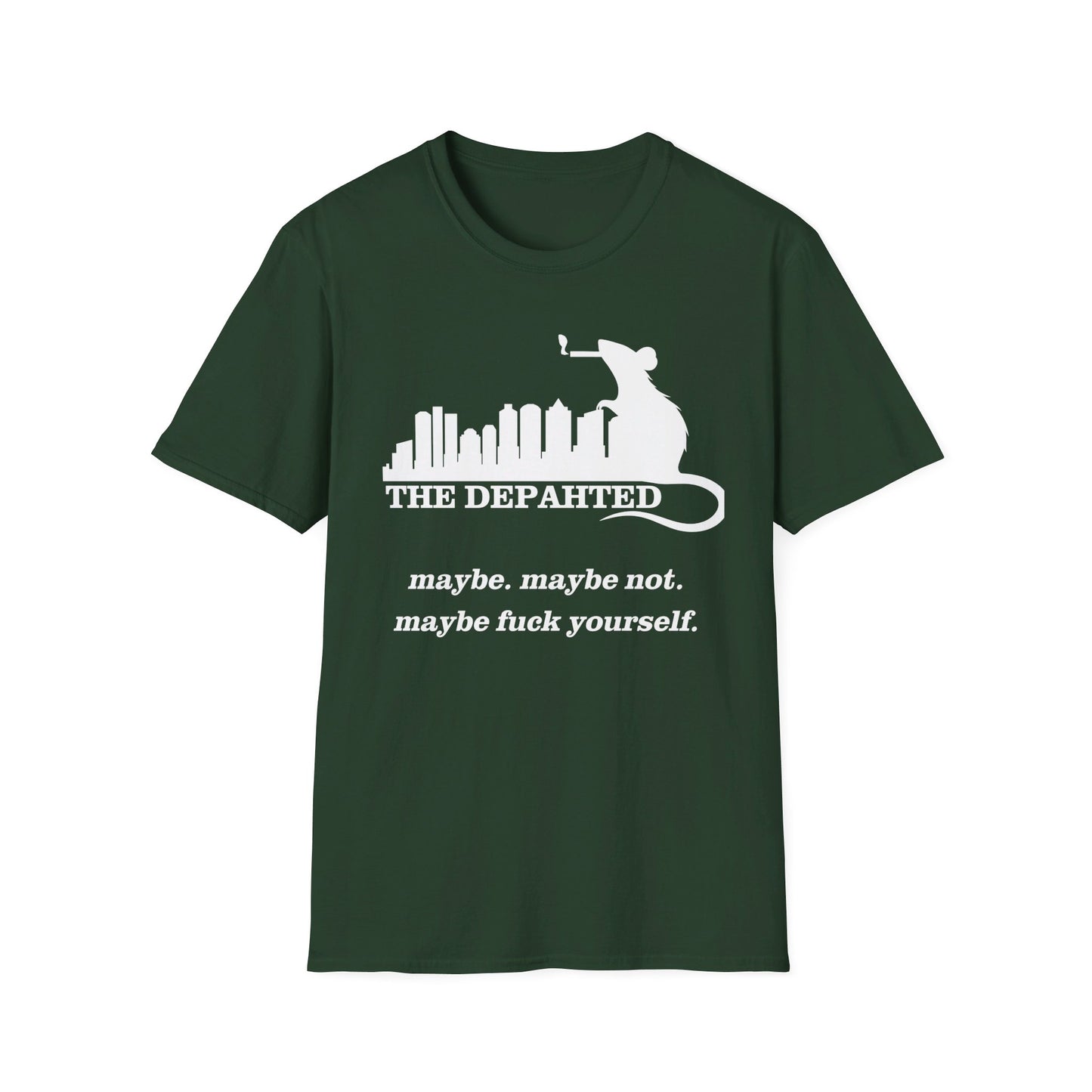 The Depahted T-Shirt – Smoking Rat Graphic Tee with Bold Quote