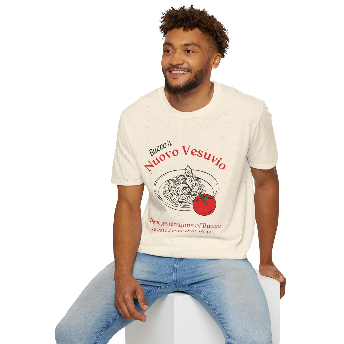 Nuovo Vesuvio Spaghetti Graphic T-Shirt – Italian Family Tradition Tee