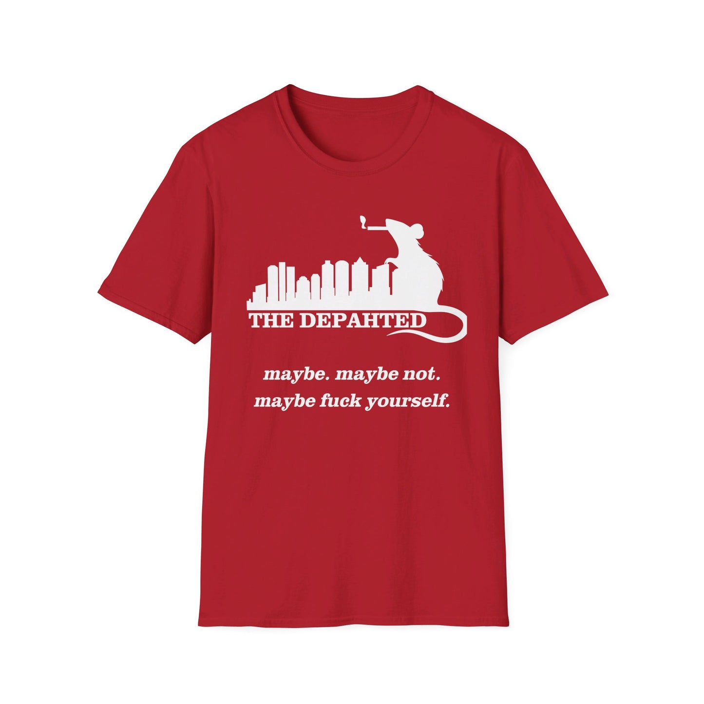 The Depahted T-Shirt – Smoking Rat Graphic Tee with Bold Quote