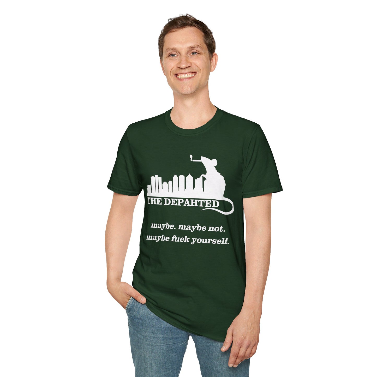 The Depahted T-Shirt – Smoking Rat Graphic Tee with Bold Quote