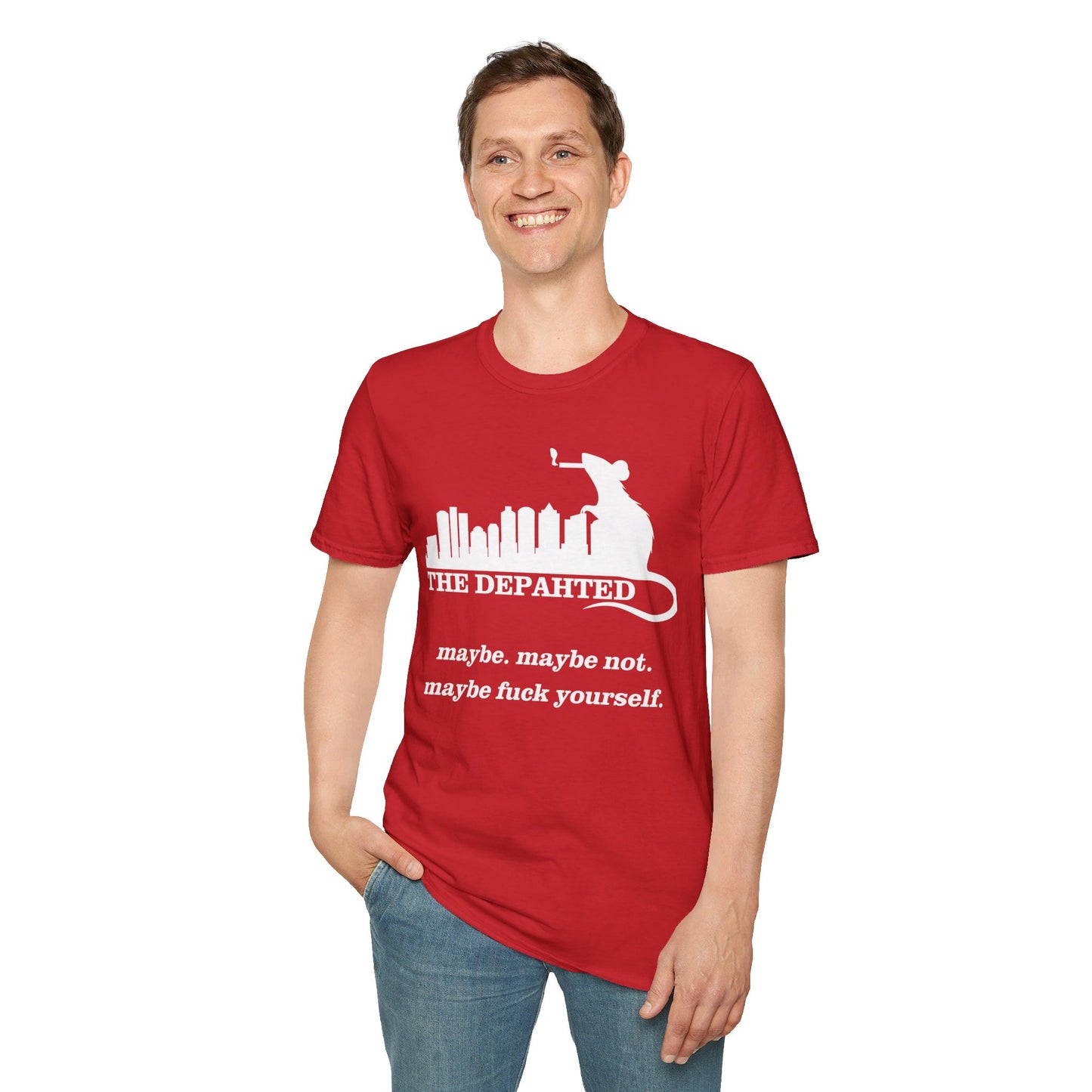 The Depahted T-Shirt – Smoking Rat Graphic Tee with Bold Quote