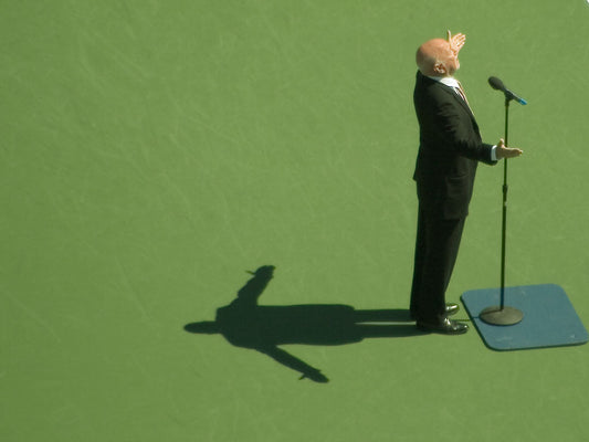 Dominic Chianese singing at the 2005 US Open in New York
