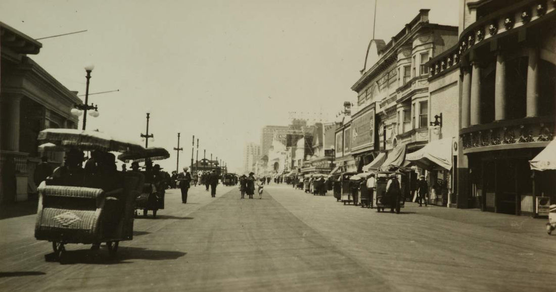 Crowded Atlantic City Boardwalk in 1923 during Nucky Johnson’s era