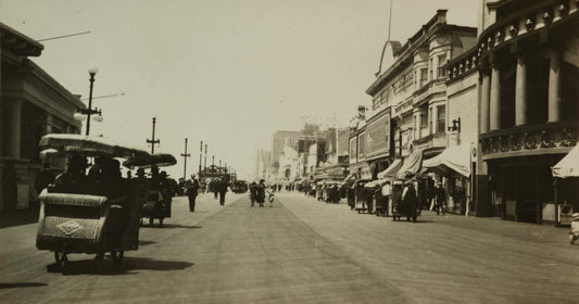 Crowded Atlantic City Boardwalk in 1923 during Nucky Johnson’s era