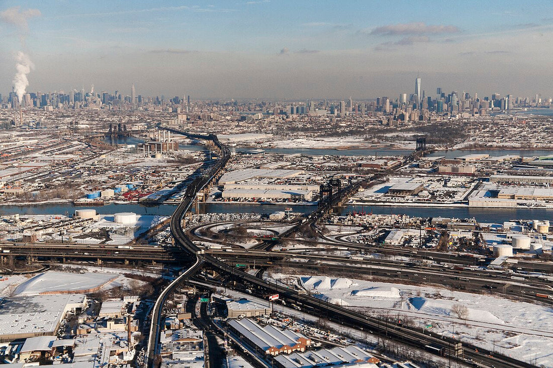 Pulaski Skyway crossing the New Jersey Turnpike near Newark