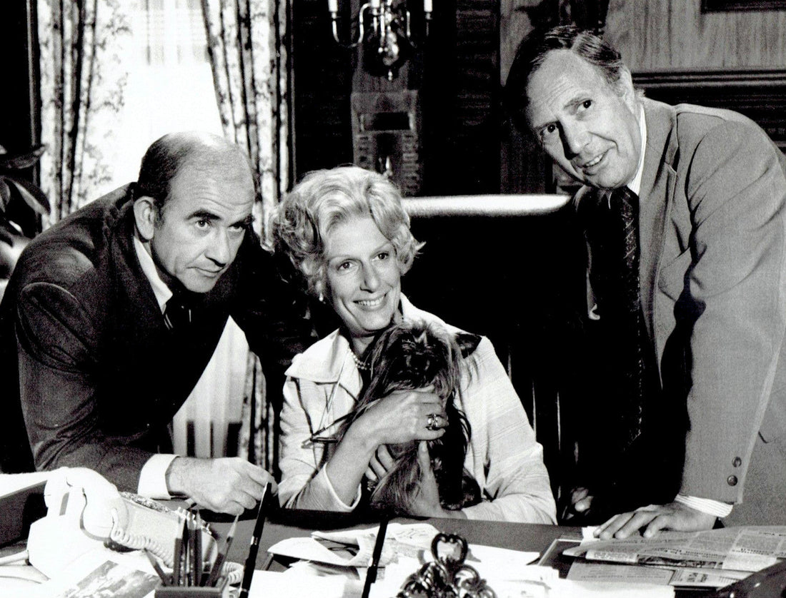 Nancy Marchand with the Lou Grant cast in 1977