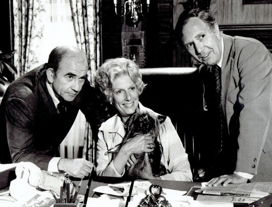 Nancy Marchand with the Lou Grant cast in 1977